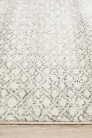 Summon Diamond Grey Transitional Runner Rug