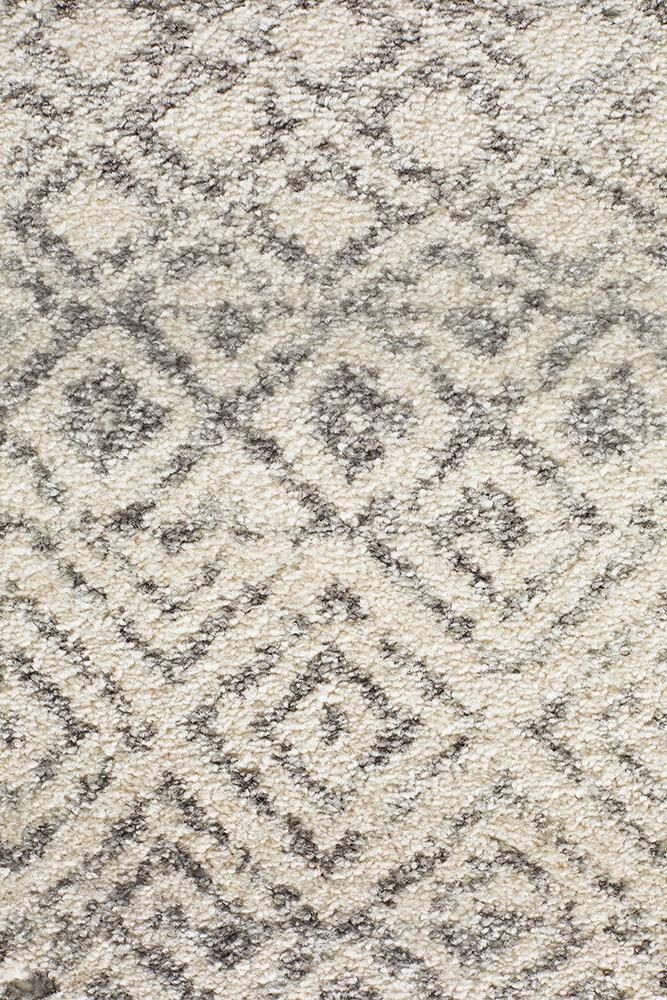Summon Diamond Grey Transitional Runner Rug