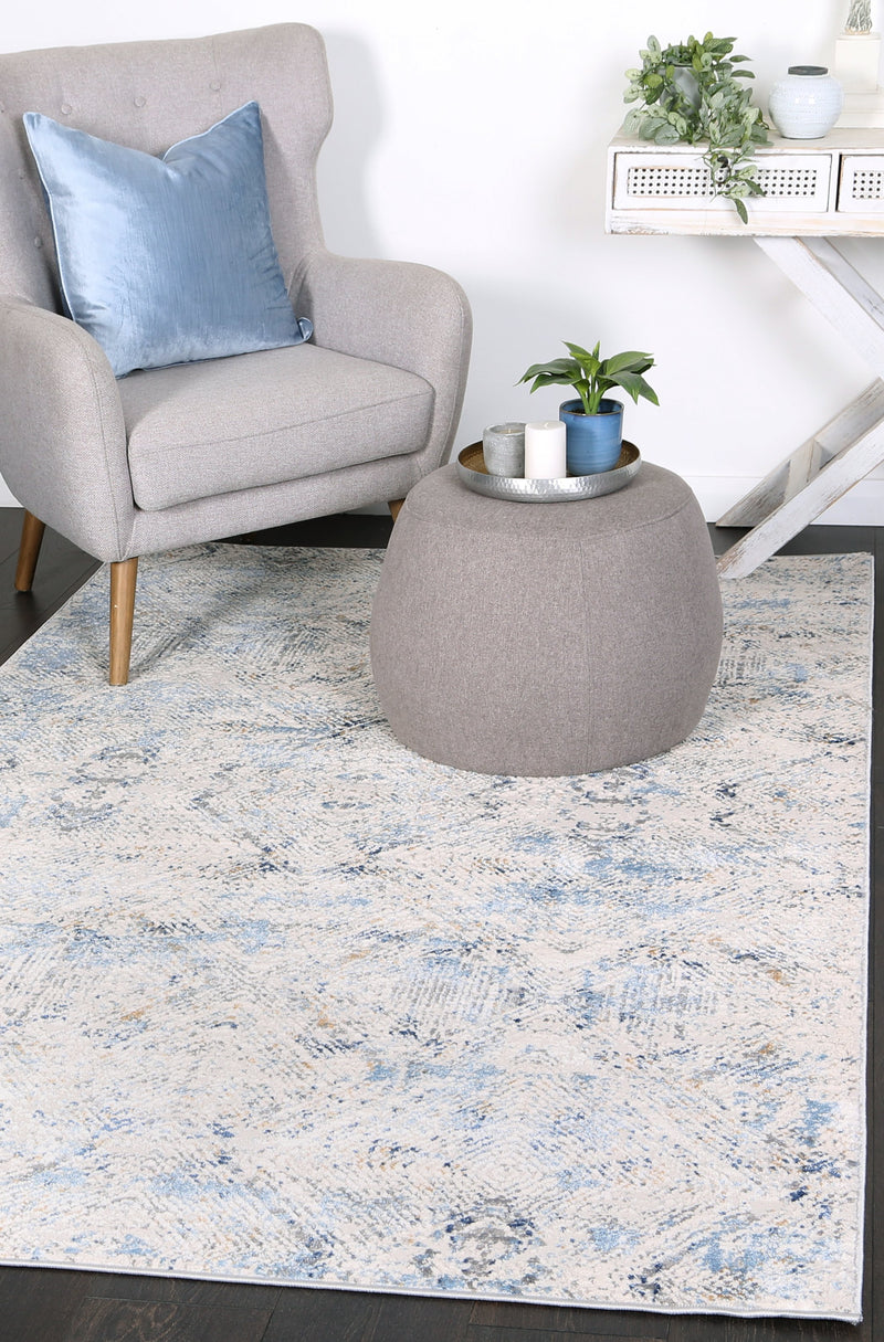 Appearance Ikat Navy Blue Rug