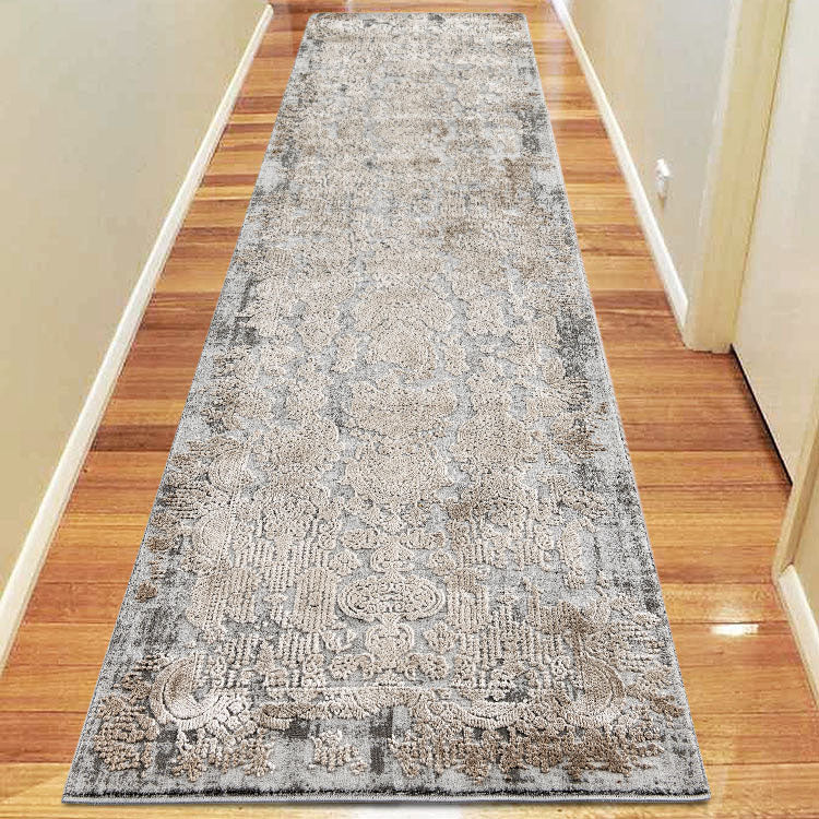 Heartburn Motive Grey Runner Rug