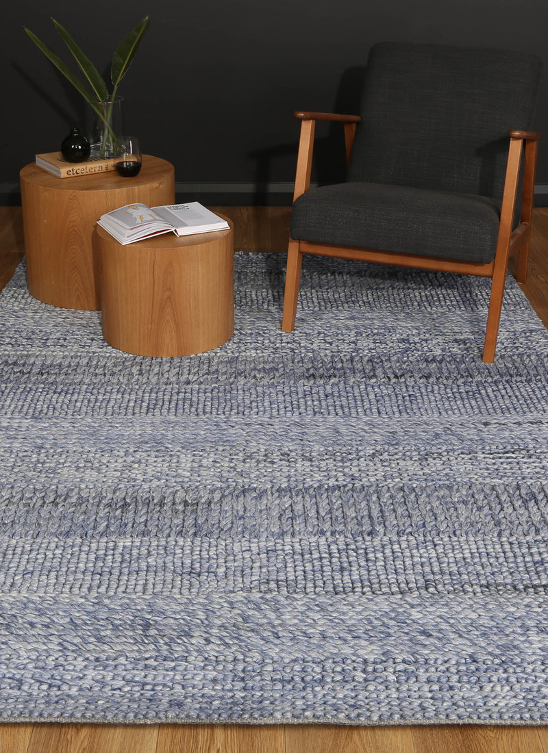 Zayna Grace Wool Blend Blue Rug