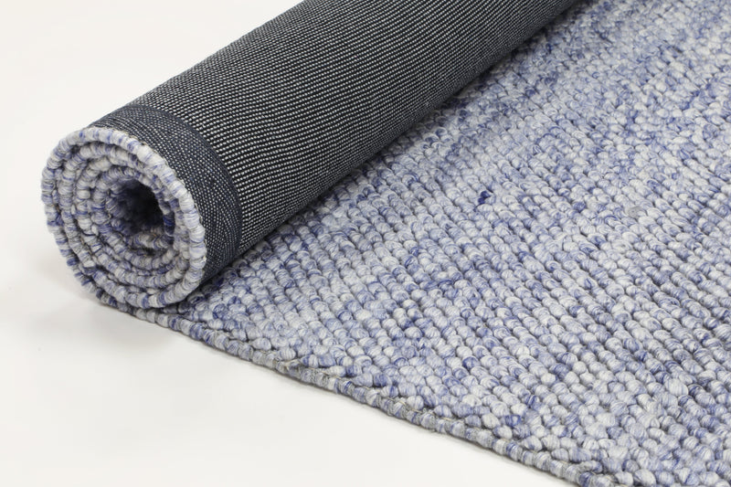 Zayna Loopy Wool Blend Blue Rug