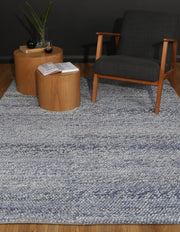 Zayna Loopy Wool Blend Blue Rug