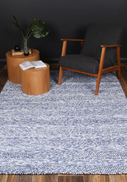 Zayna Ringlets Wool Blend Blue Rug