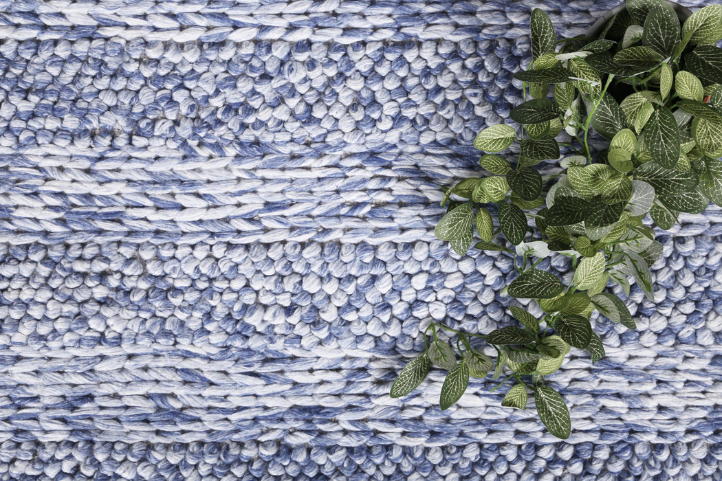 Zayna Ringlets Wool Blend Blue Rug