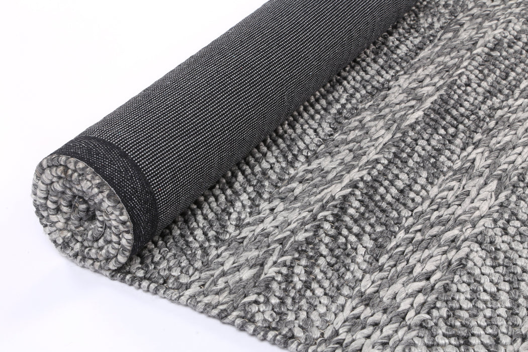 Zayna Ringlets Wool Blend Charcoal Rug