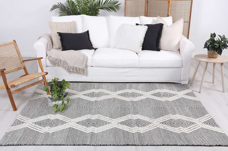 Himalaya Saw Ivory Wool Rug