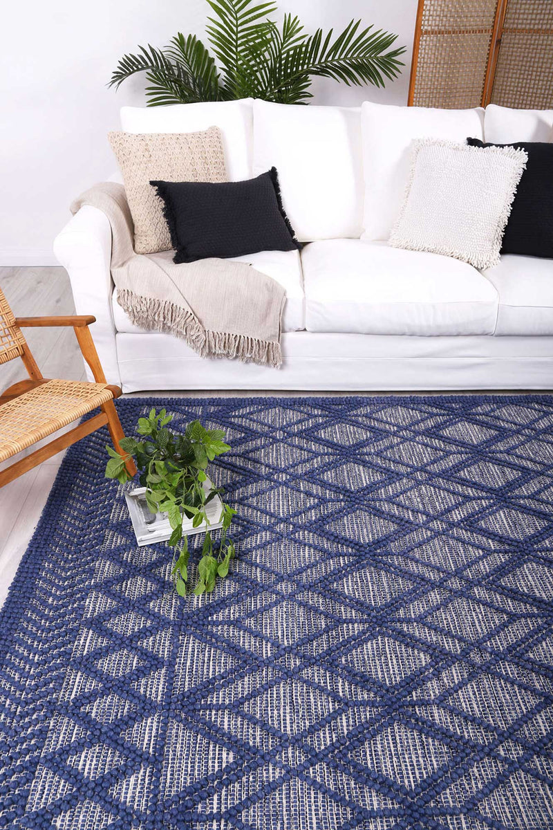 Himalaya Tribal Blue Wool Rug