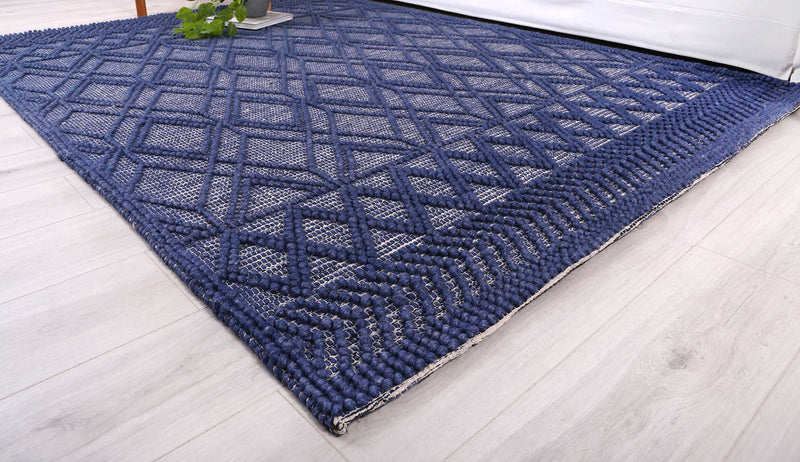 Himalaya Tribal Blue Wool Rug