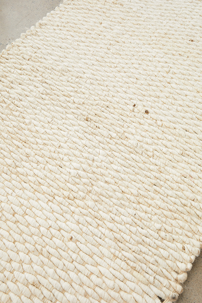 Apiary White Runner Rug