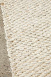Apiary White Runner Rug