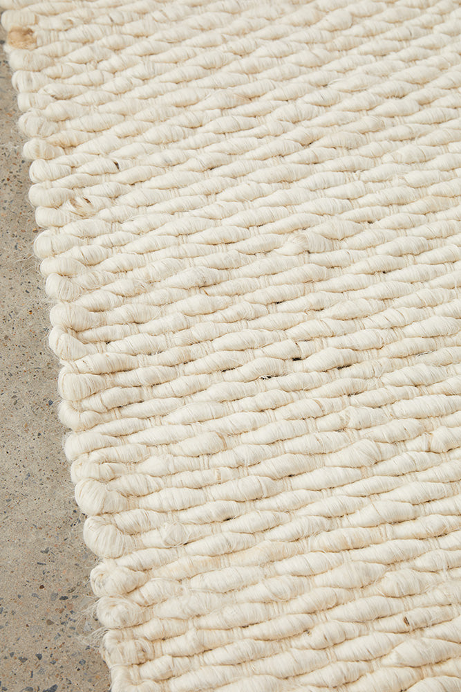 Apiary White Runner Rug