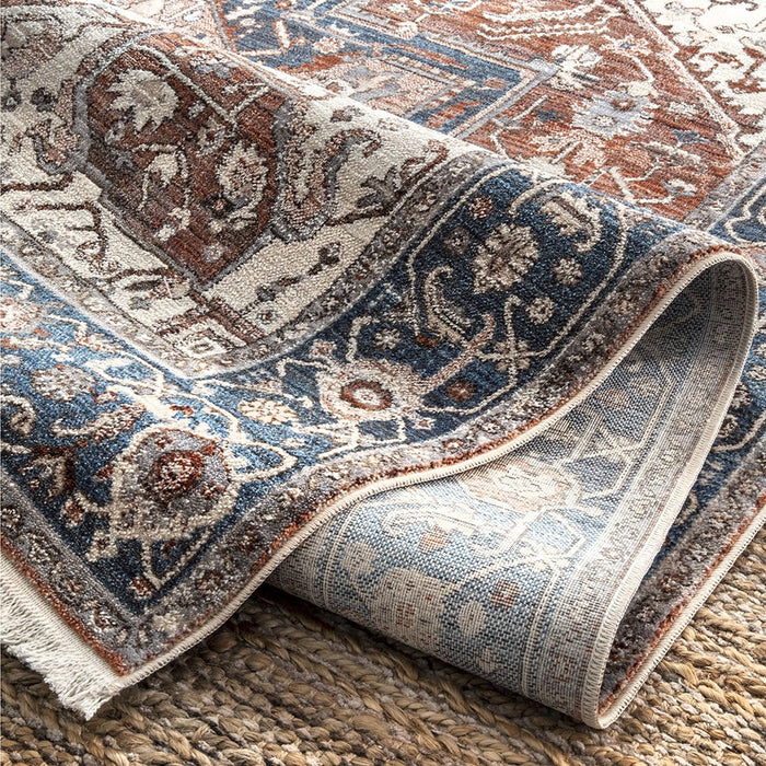 soft space dyed polyester and power-loomed for a silky-soft, durable pile rug.