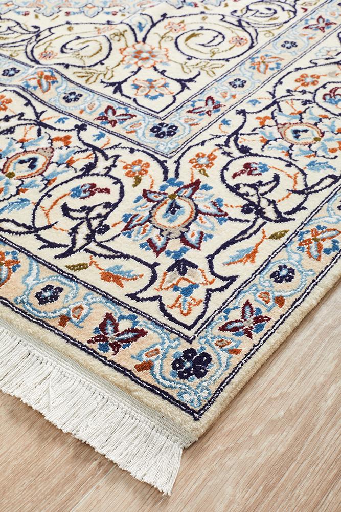 PERSIAN NAEN 14 Blue Cream Rug