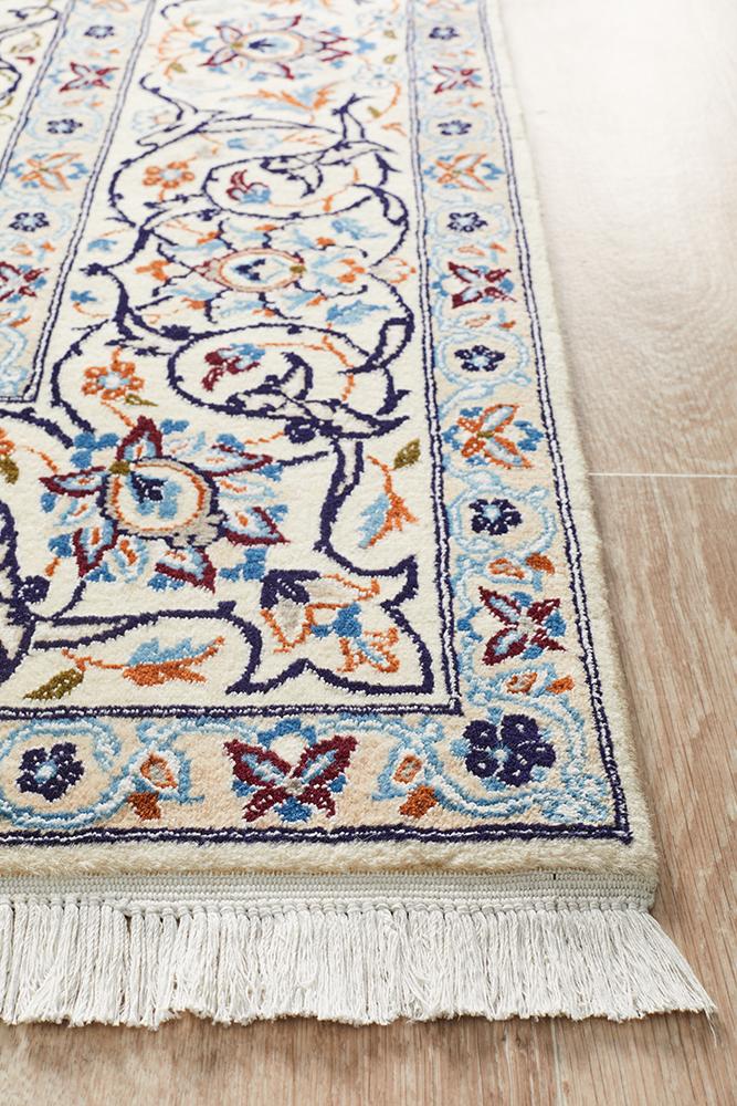PERSIAN NAEN 14 Blue Cream Rug