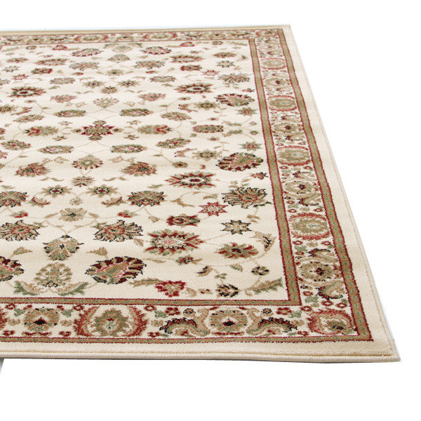 Traditional Floral Design Ivory Rug