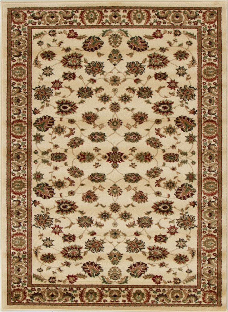 Traditional Floral Design Ivory Rug