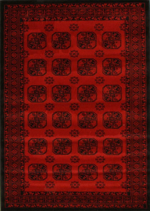 Classic Afghan Design Red Runner Rug