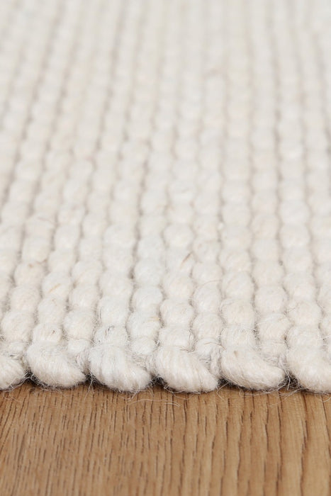 Japandi Contemporary Ivory Wool Rug