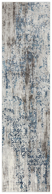 Casper Distressed Modern Rug Blue Grey White