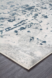 Casper Distressed Modern Blue Grey White Runner Rug