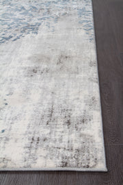 Casper Distressed Modern Blue Grey White Runner Rug