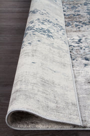 Casper Distressed Modern Blue Grey White Runner Rug