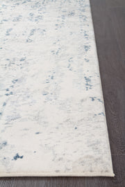 Farah Distressed Contemporary Rug White Blue Grey