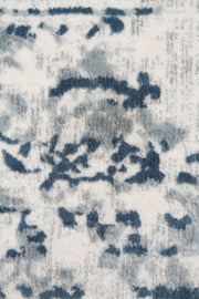 Farah Distressed Contemporary Rug White Blue Grey