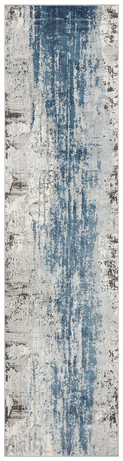 Roxana Distressed Timeless Blue Grey White Runner Rug
