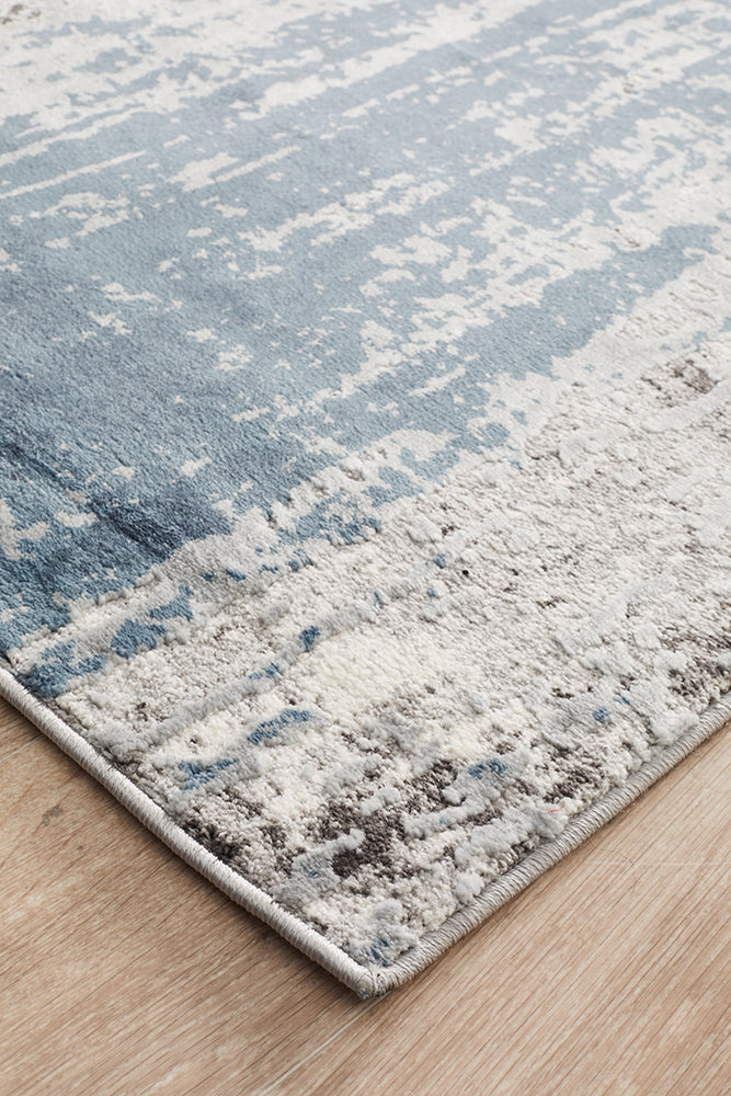 Roxana Distressed Timeless Blue Grey White Runner Rug