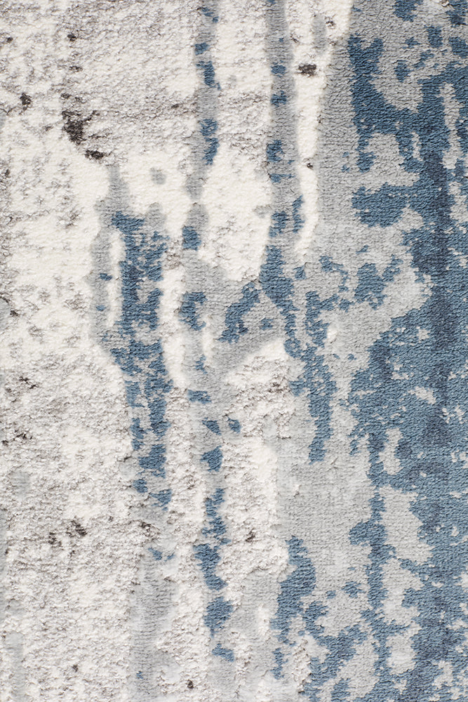 Roxana Distressed Timeless Blue Grey White Runner Rug