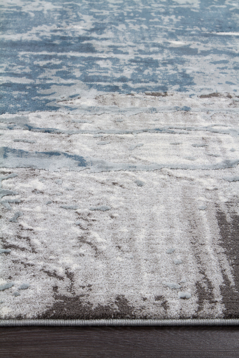 Roxana Distressed Timeless Blue Grey White Runner Rug