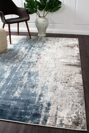 Roxana Distressed Timeless Blue Grey White Runner Rug