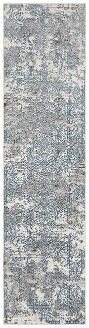 Yasmin Distressed Transitional Rug White Blue Grey