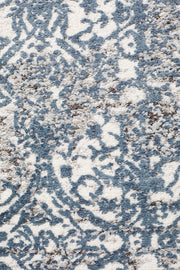 Yasmin Distressed Transitional White Blue Grey Runner Rug