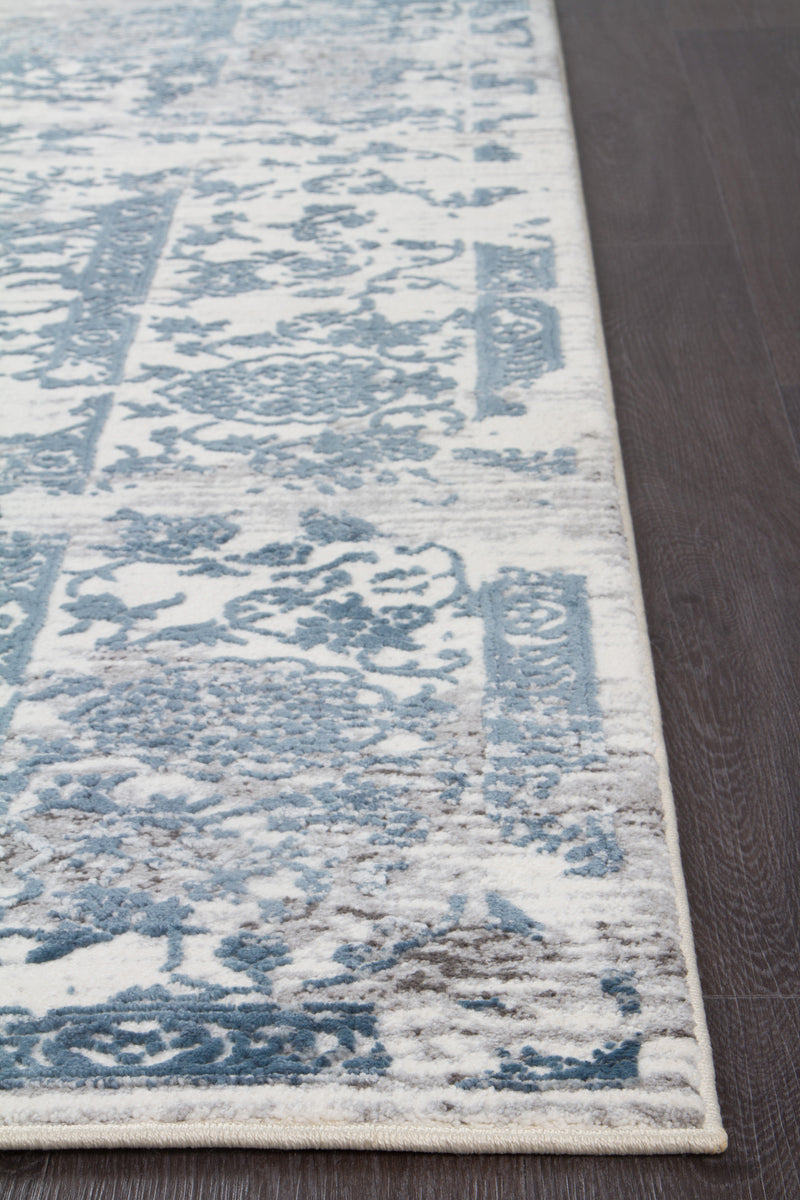 Yasmin Distressed Transitional Rug White Blue Grey