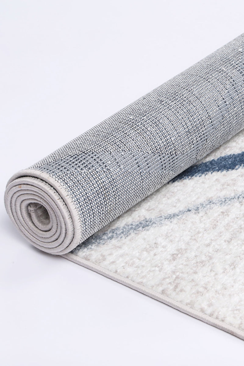 Paisley Abstract Stripe Light Blue Rug