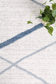 Paisley Abstract Stripe Light Blue Rug