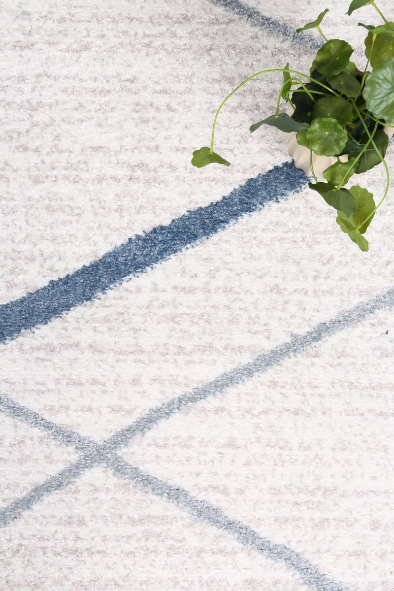 Paisley Abstract Stripe Light Blue Rug