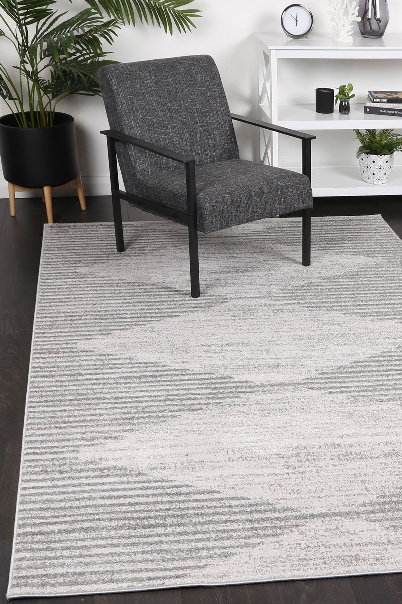 Paisley Abstract Diamond Grey Rug
