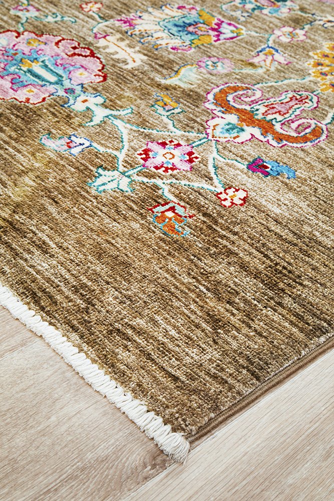 Kuchi Flower Beige Multi Rug