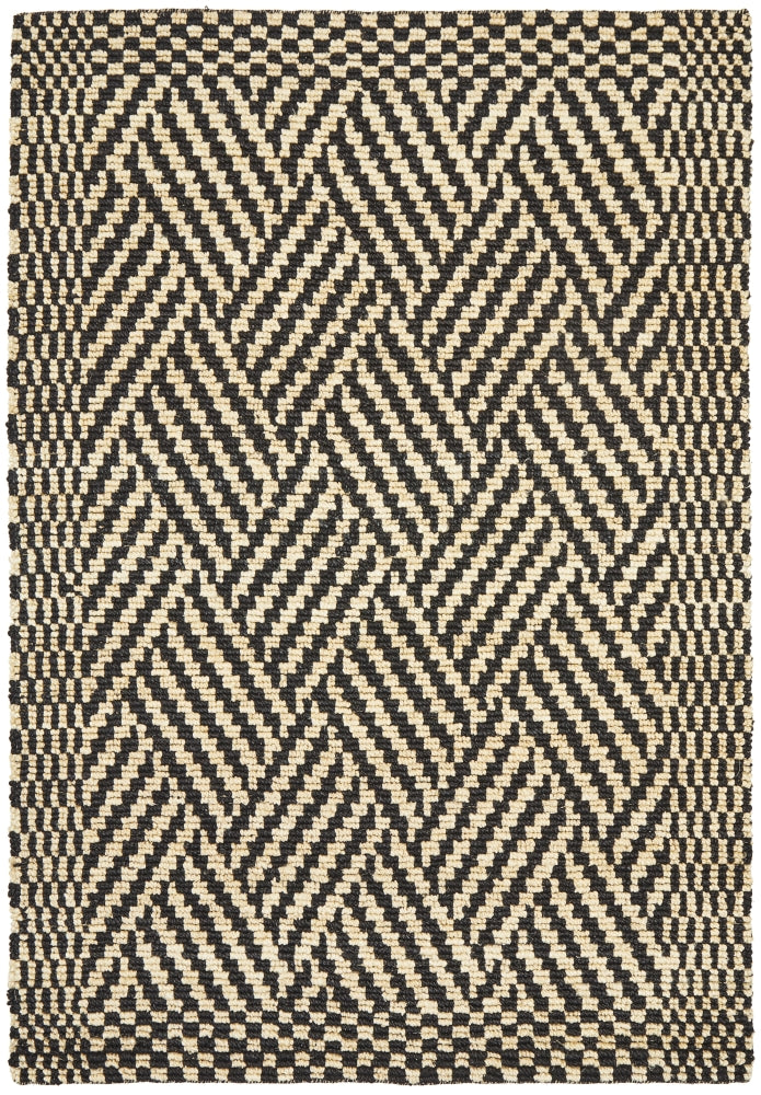 Kenya Tribal Natural Black Jute Rug