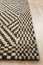 Kenya Tribal Natural Black Jute Rug