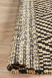 Kenya Tribal Natural Black Jute Rug