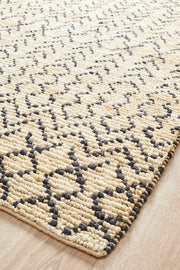 Coastal Tribal Natural Black Jute Rug