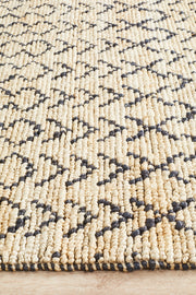 Coastal Tribal Natural Black Jute Rug