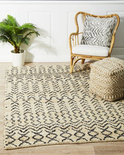 Coastal Tribal Natural Black Jute Rug
