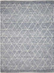 Albino Blue White Wool Rug