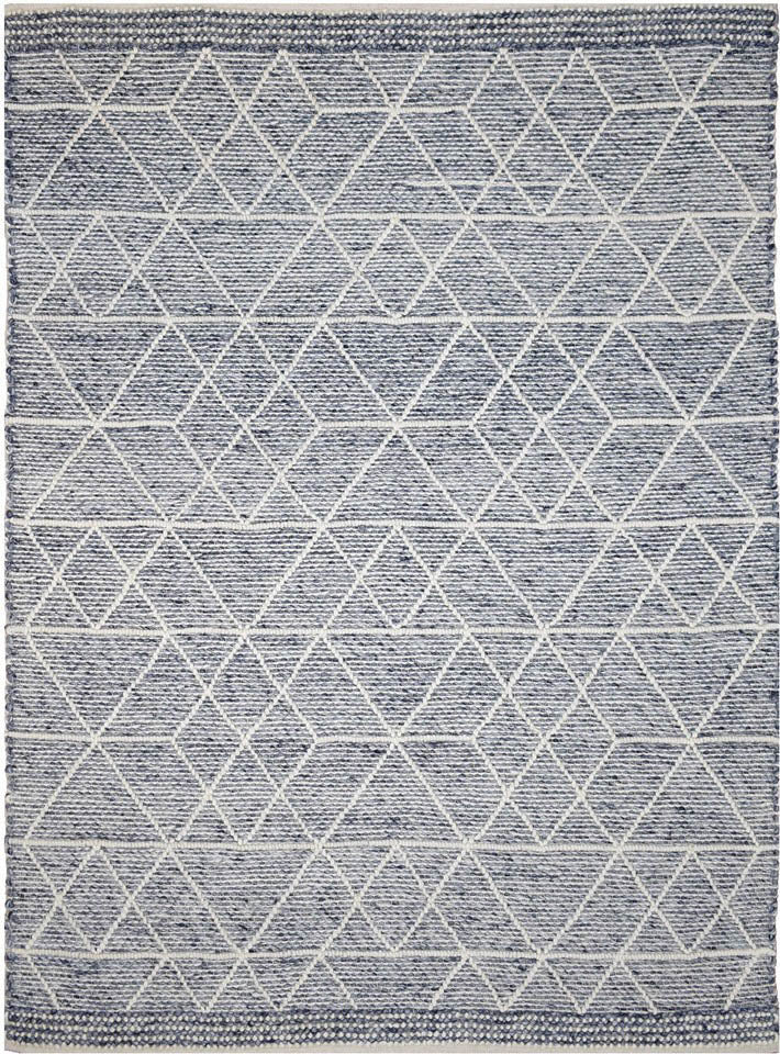 Albino Blue White Wool Rug
